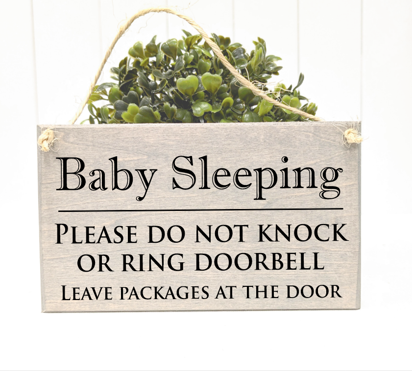 Baby Sleeping - Do Not Disturb Sign - Do not knock or ring doorbell