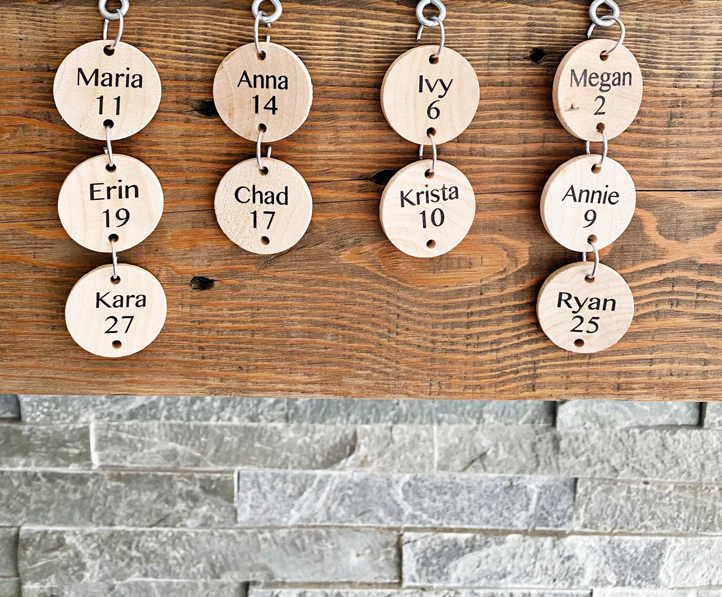 Birthdays Sign - Perpetual Birthday Calendar Board with tags - Family Celebrations