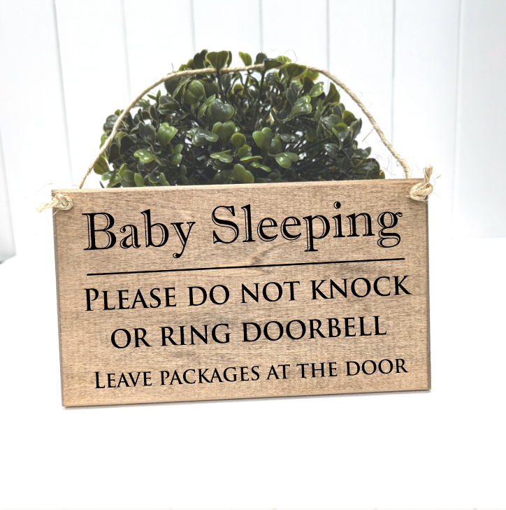 Baby Sleeping - Do Not Disturb Sign - Do not knock or ring doorbell
