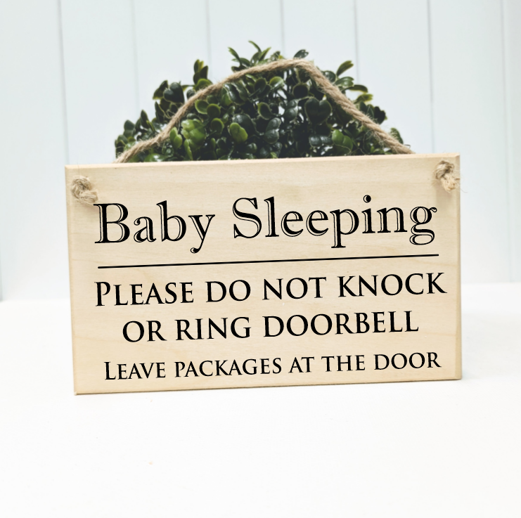 Baby Sleeping - Do Not Disturb Sign - Do not knock or ring doorbell