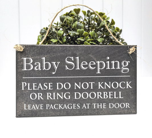 Baby Sleeping - Do Not Disturb Sign - Do not knock or ring doorbell