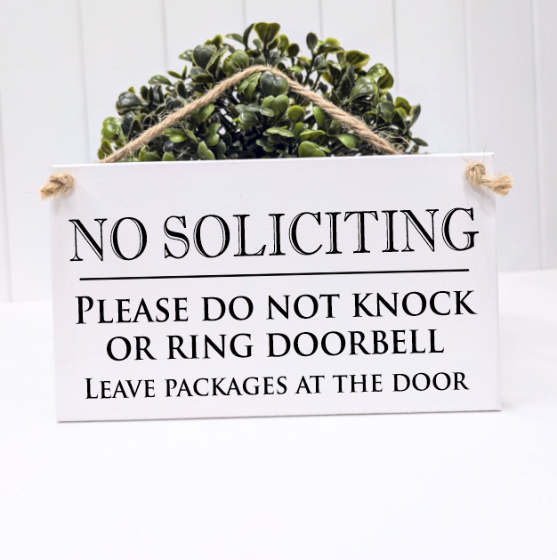 No soliciting Sign with string