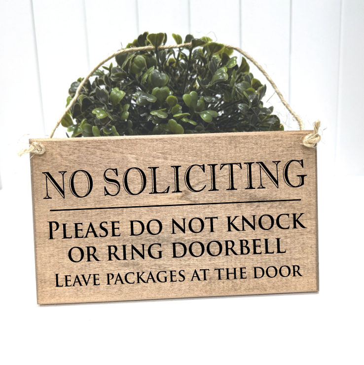 No soliciting Sign with string