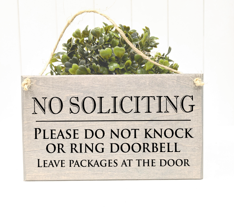 No soliciting Sign with string