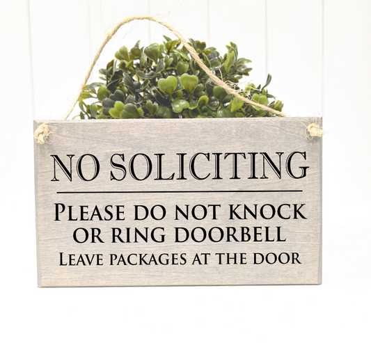 No soliciting Sign with string