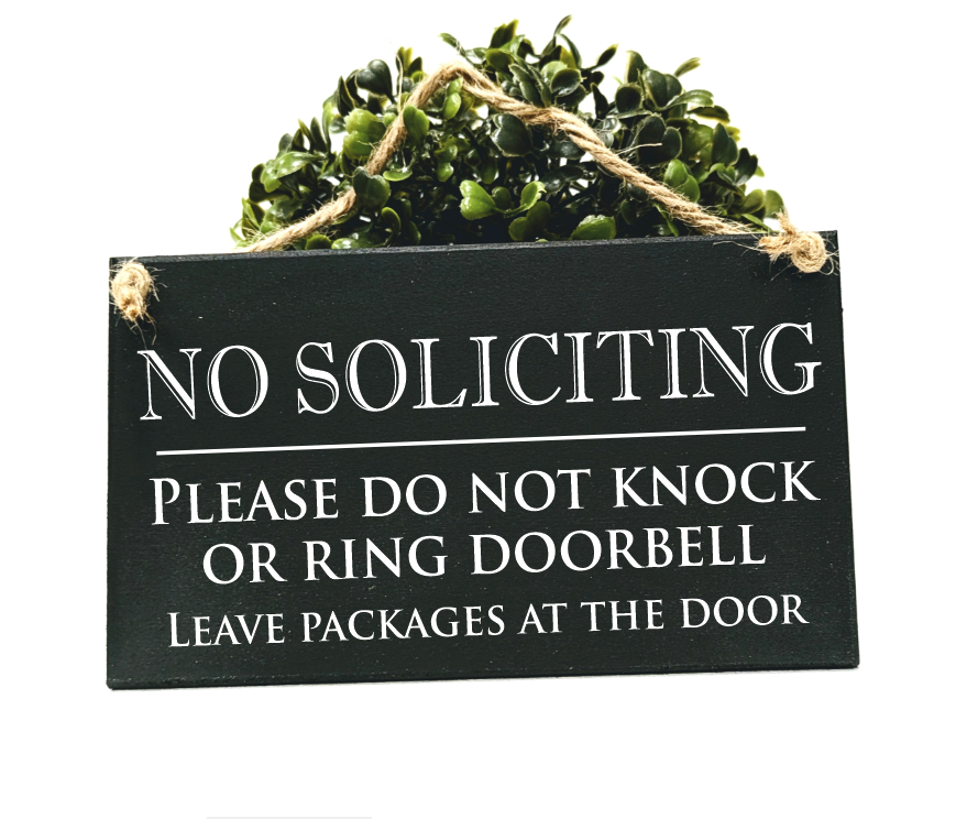 No soliciting Sign with string
