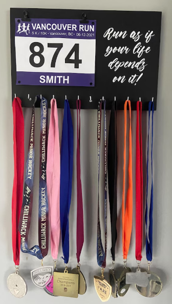 Medals and Bib Display - Runners or Triathalon gift
