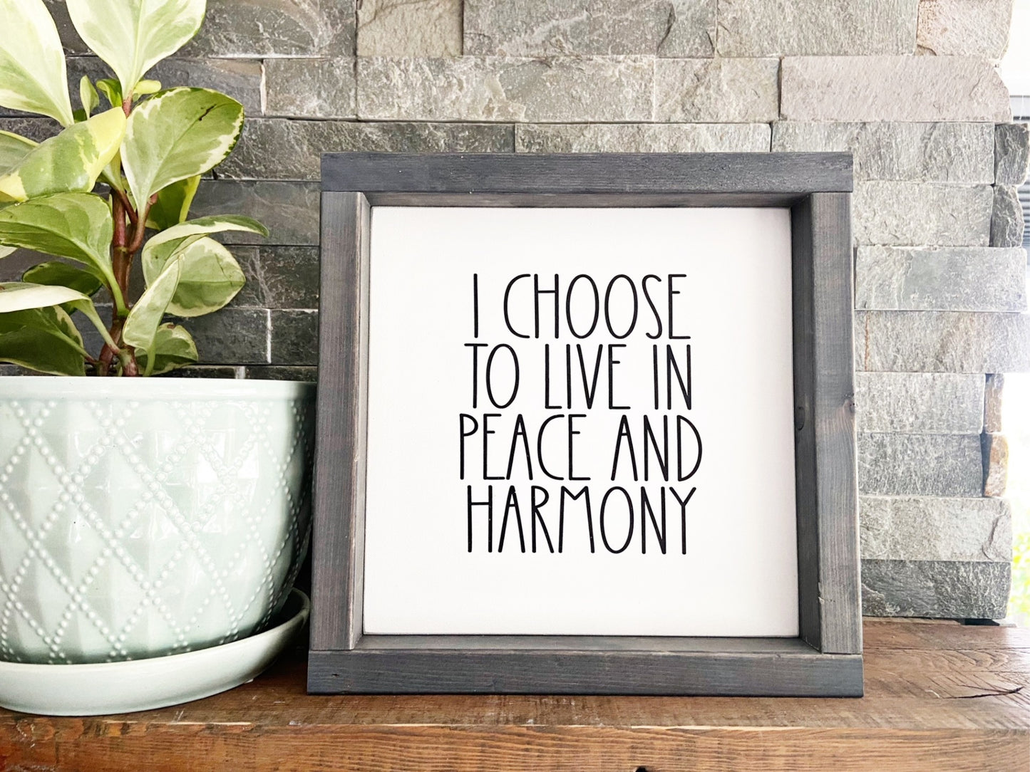 Custom Square Wood Framed Sign - Home Decor - Personalized Art