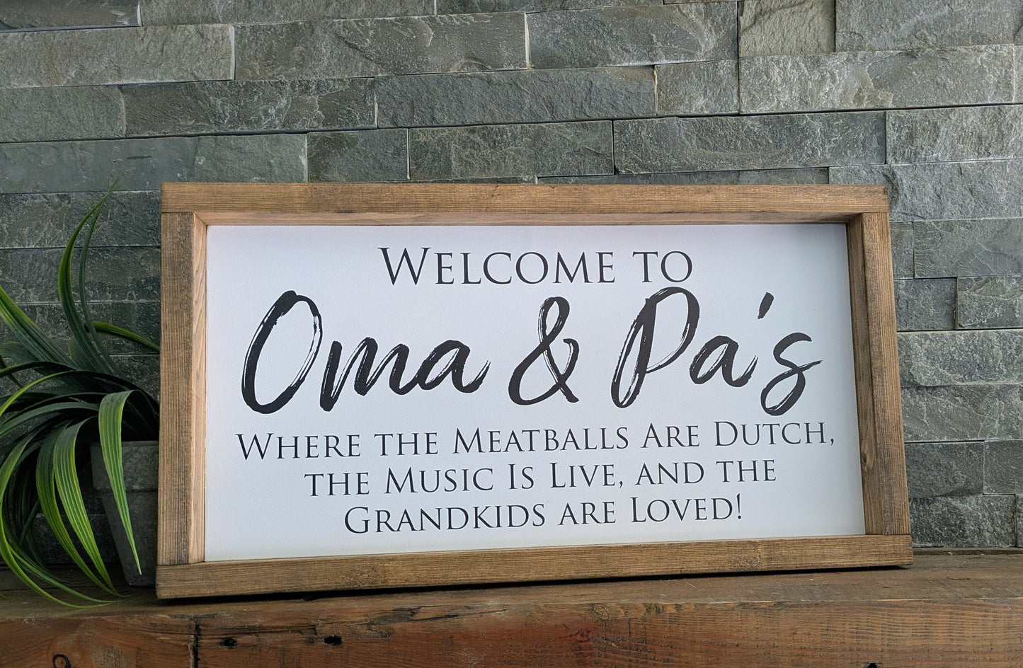 Custom Wood Framed Sign - Grandparents Gift - Personalized Sign