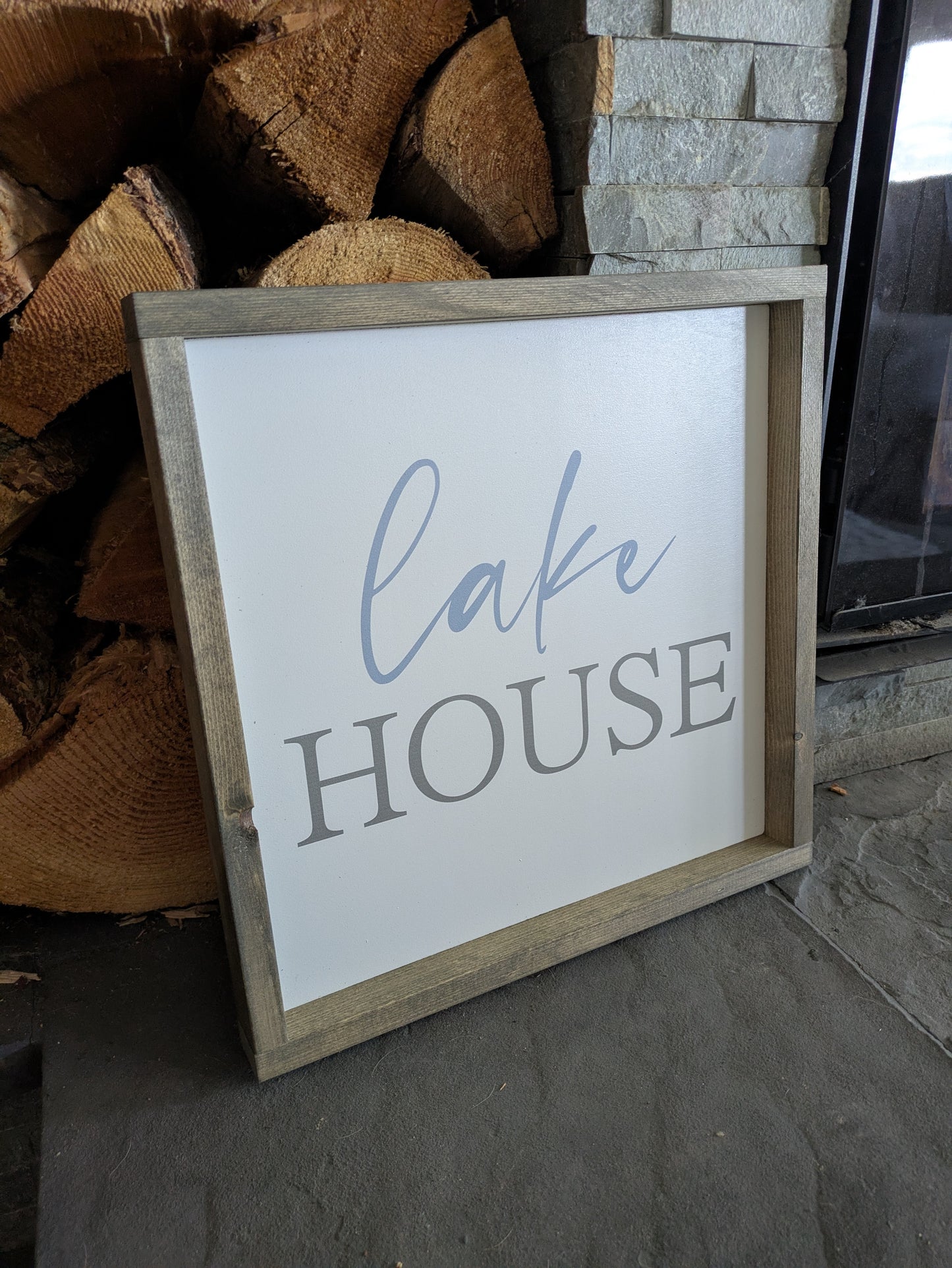 WS - Lake Life sign 16"x16" - Framed sign