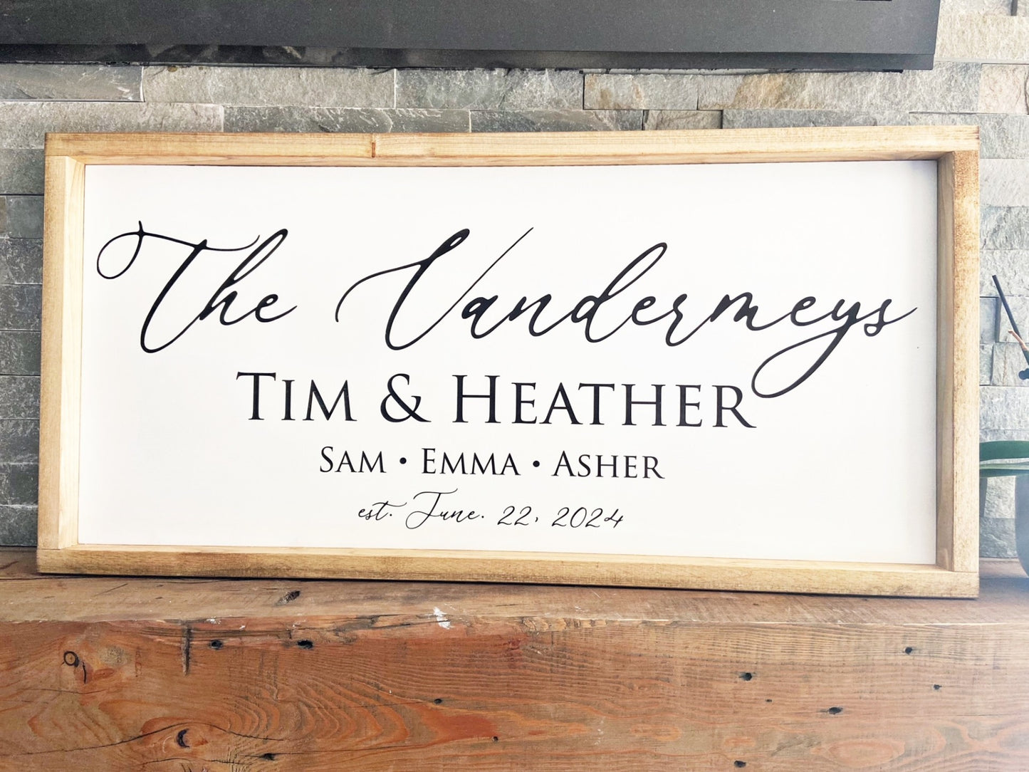 Custom Wood Framed Sign - Grandparents Gift - Personalized Sign