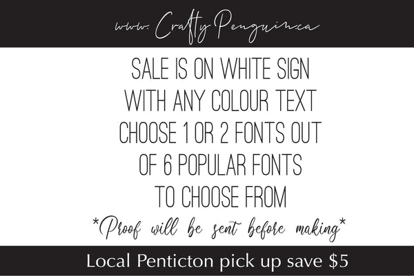 Custom 8"x8" sign