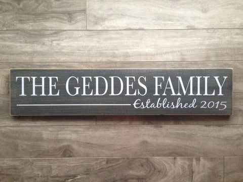 Family name sign - 5"x 24" - MDF