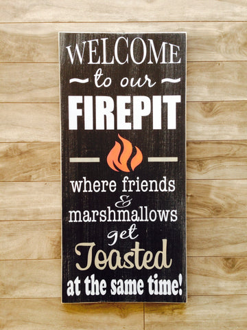 Fire Pit sign - 11"x24" - Pine