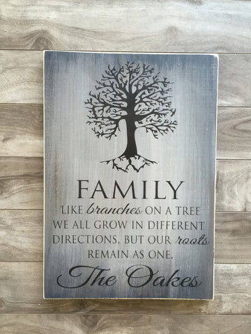 Family Tree sign 11"x 16" - Pine