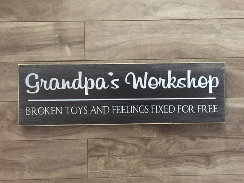 Grandpa's Workshop sign 5.5"x18" - Pine