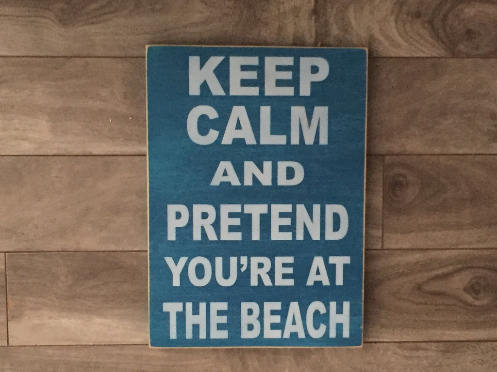 Stock - Keep calm beach sign 8"x10"